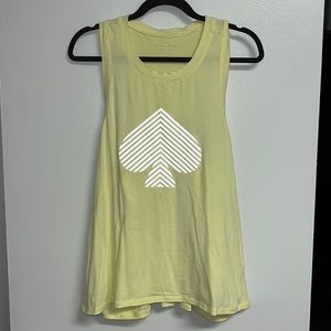 Kate Spade Yellow Metallic Workout Racerback Tank